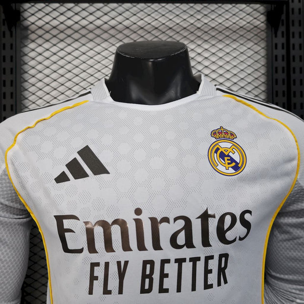 Real Madrid 2025/26 Home Long Sleeves Jersey Player Version