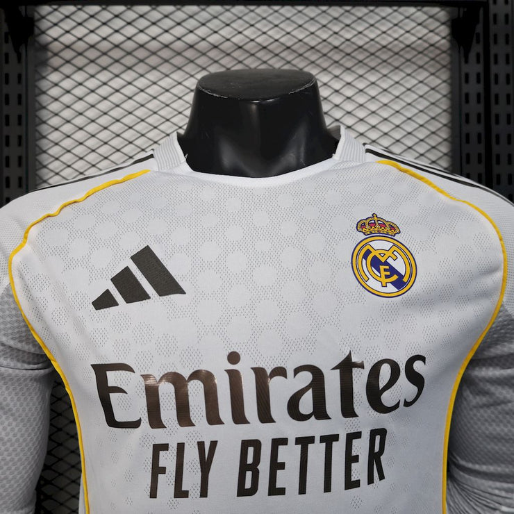 Real Madrid 2025/26 Home Long Sleeves Jersey Player Version