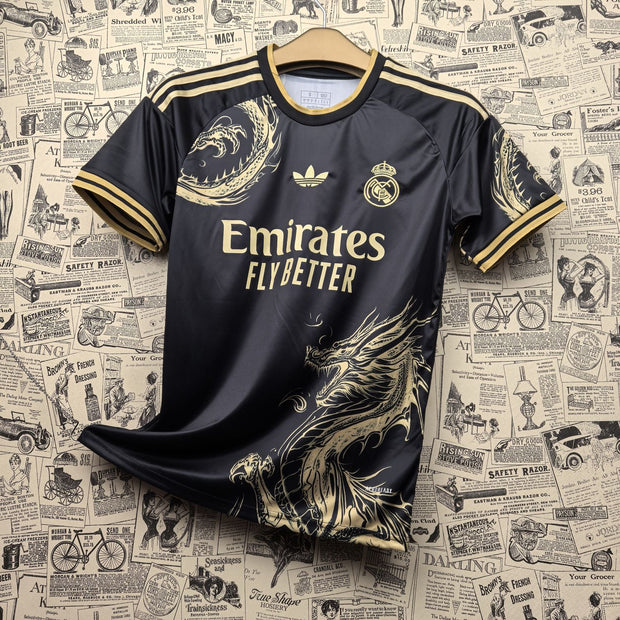 Real Madrid 2024-25 Black & Gold Dragon Special Kit